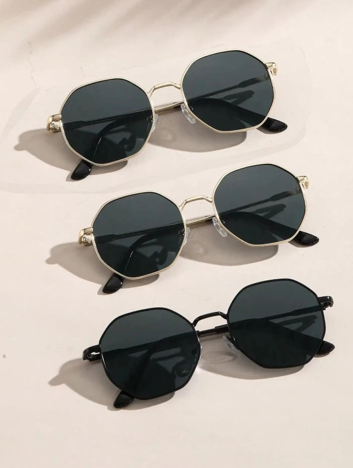1/3 Pcs Metal Geometric-Round Frame Sunglasses Fashion Classic For Vacation Decors Sun Glasses Outdoor Shades Goggles Men/Women