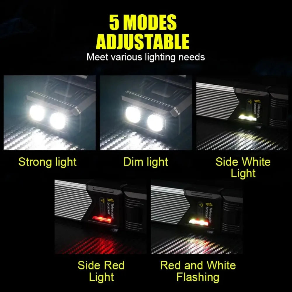 Portable 180° Rotatable Extendable LED Flashlight Waterproof Magnetic Suction Work Light for Camping Lantern Fishing Hiking