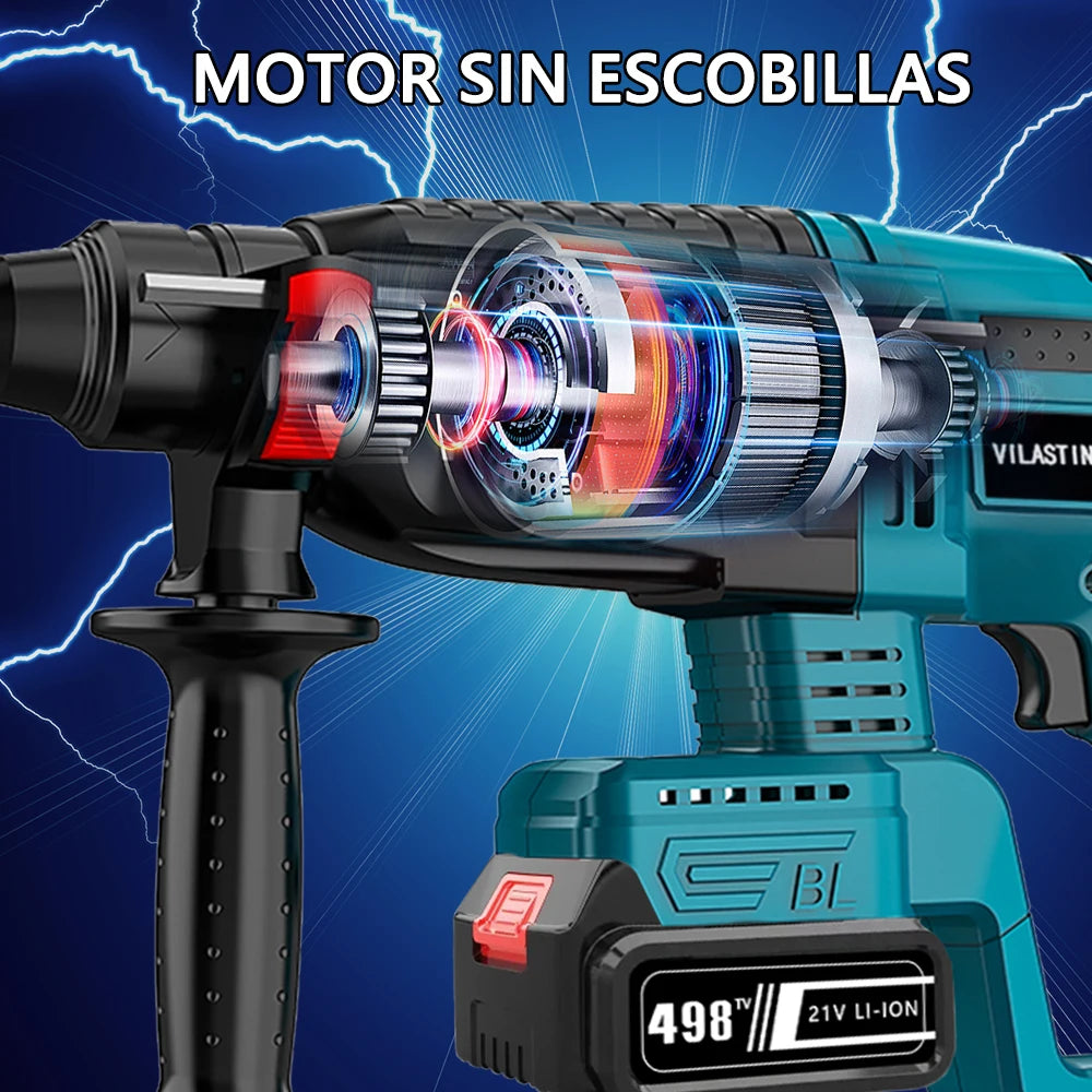VILASTING 26MM Brushless Cordless Electric Hammer Drill Multifunctional Rotary High Power Tools For Makita 18V Battery Pin