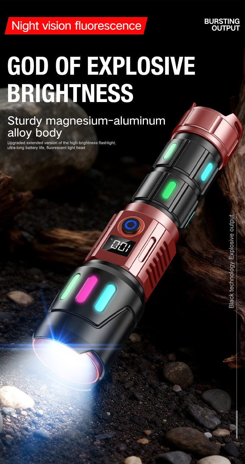 Strong light flashlight, white laser, ultra bright charging, outdoor patrol, long-range shooting, multifunctional, ultra long en