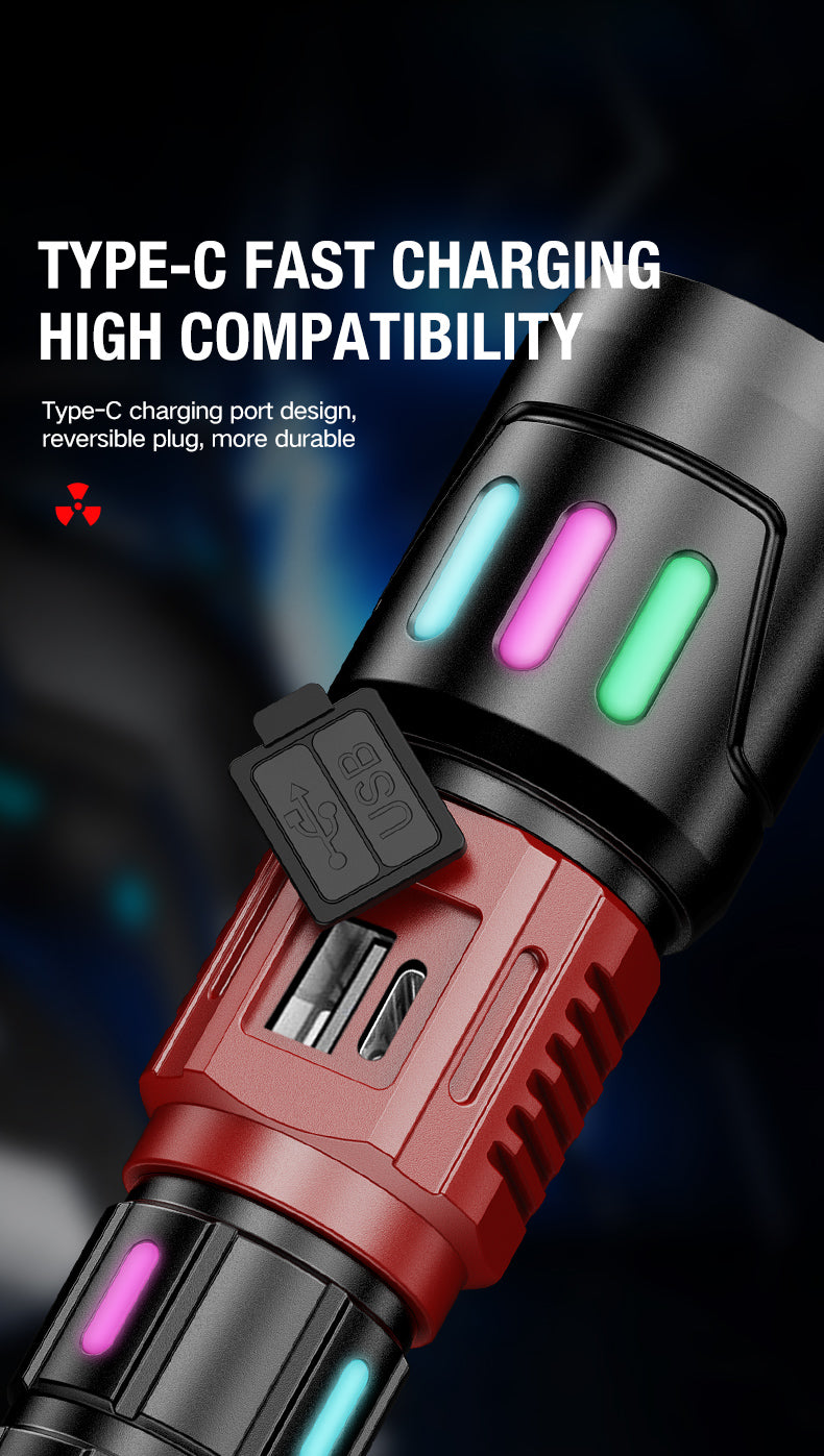 Strong light flashlight, white laser, ultra bright charging, outdoor patrol, long-range shooting, multifunctional, ultra long en