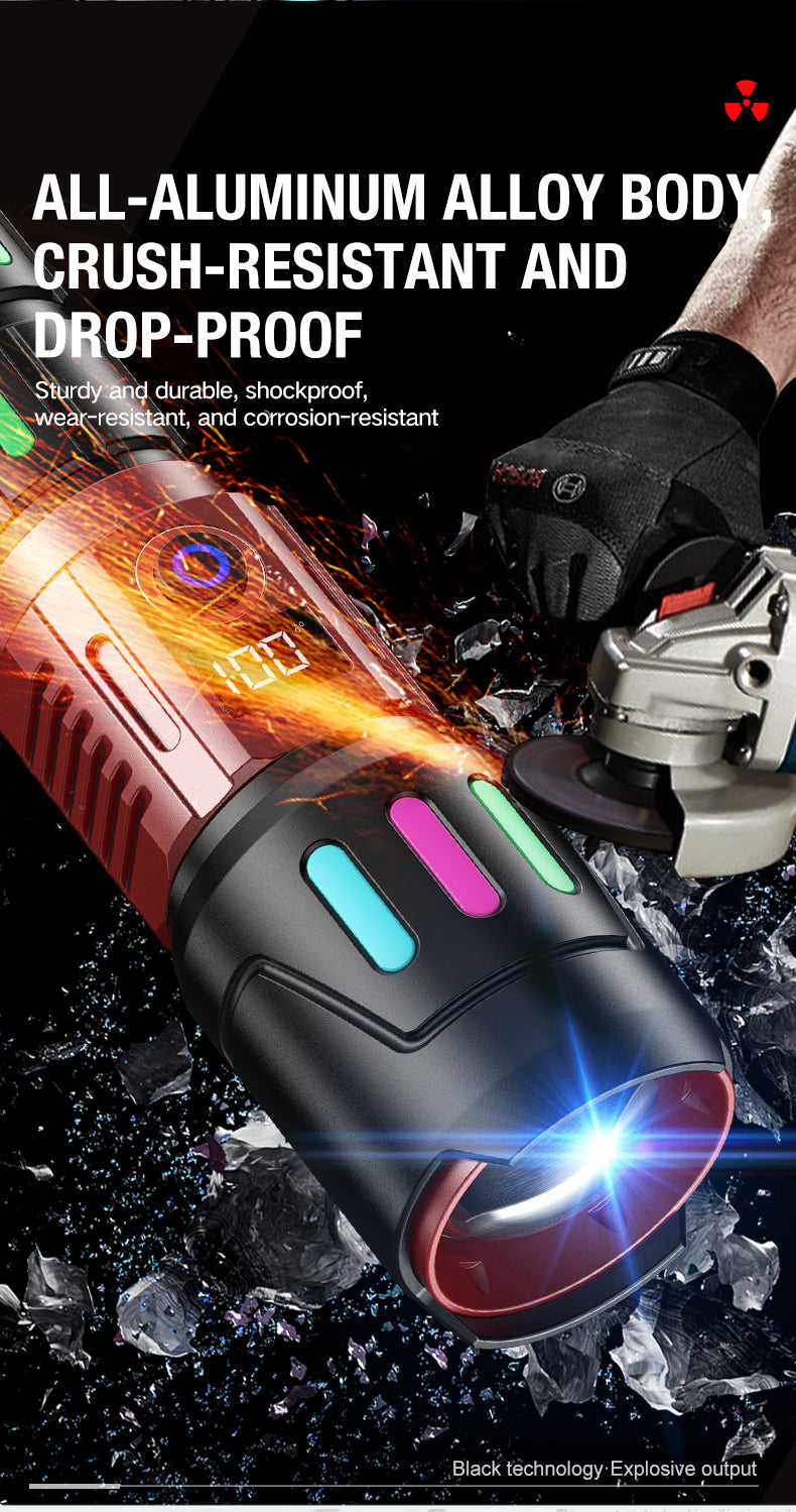 Strong light flashlight, white laser, ultra bright charging, outdoor patrol, long-range shooting, multifunctional, ultra long en
