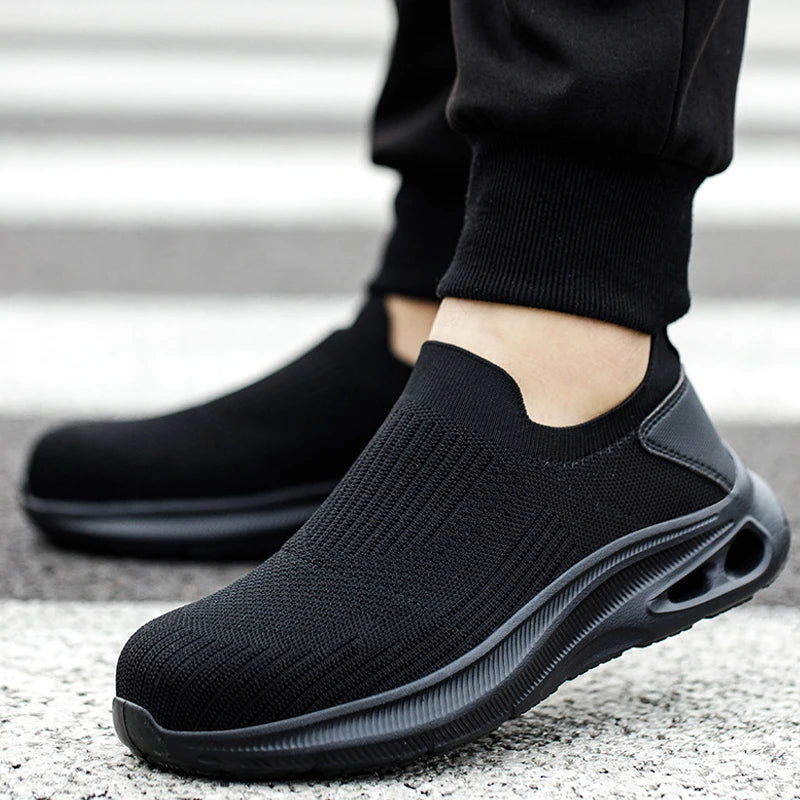 2026 Breathable Mens Work Safety Shoes Lightweight Steel Toe Anti Smashing Anti Slip Indestructible Male Boots Footwear Sneakers