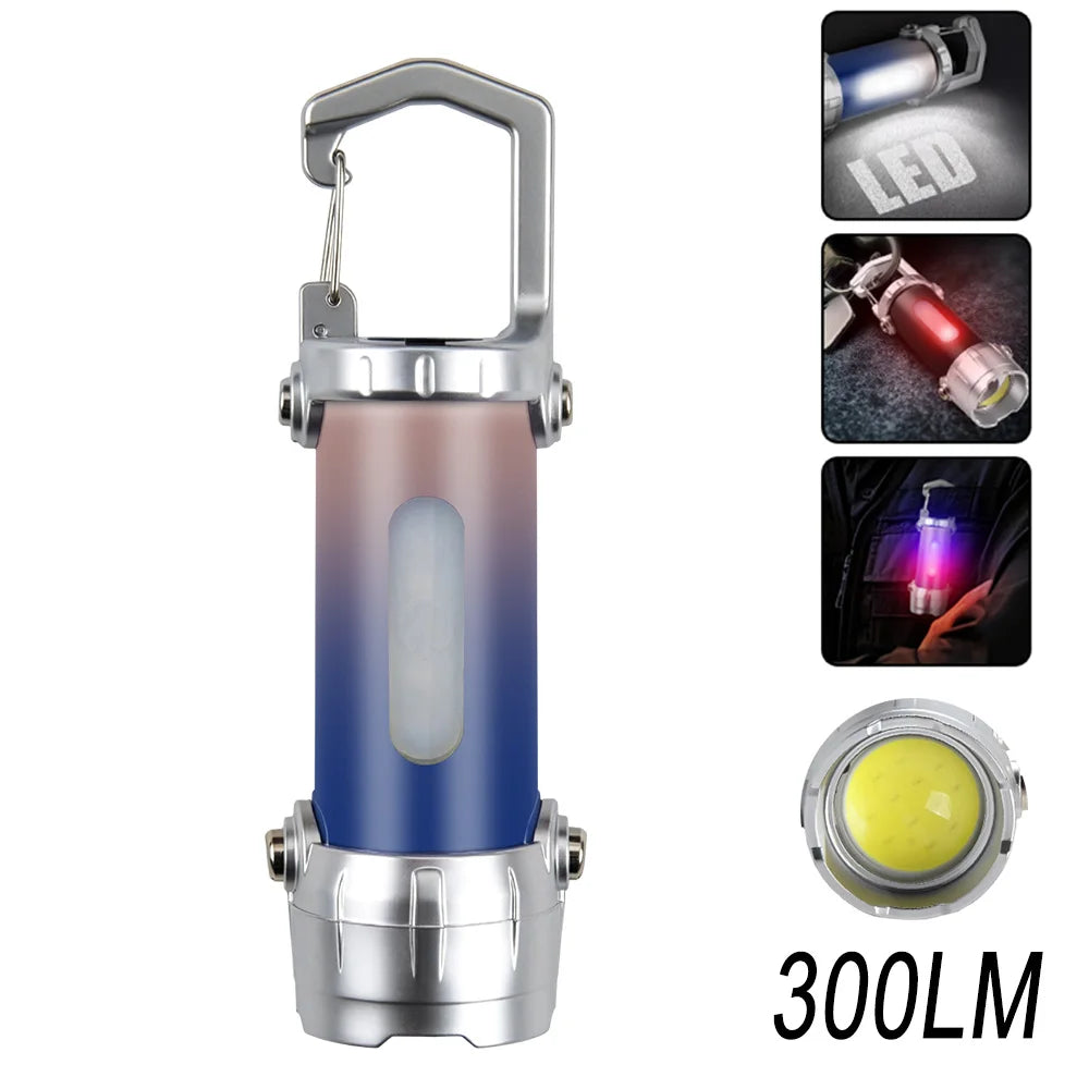 EDC Mini LED Flashlights  Rechargeable Magnetic Torch Clip-On EDC Handheld Work Light for Hiking Camping Dog Walking Emergencies