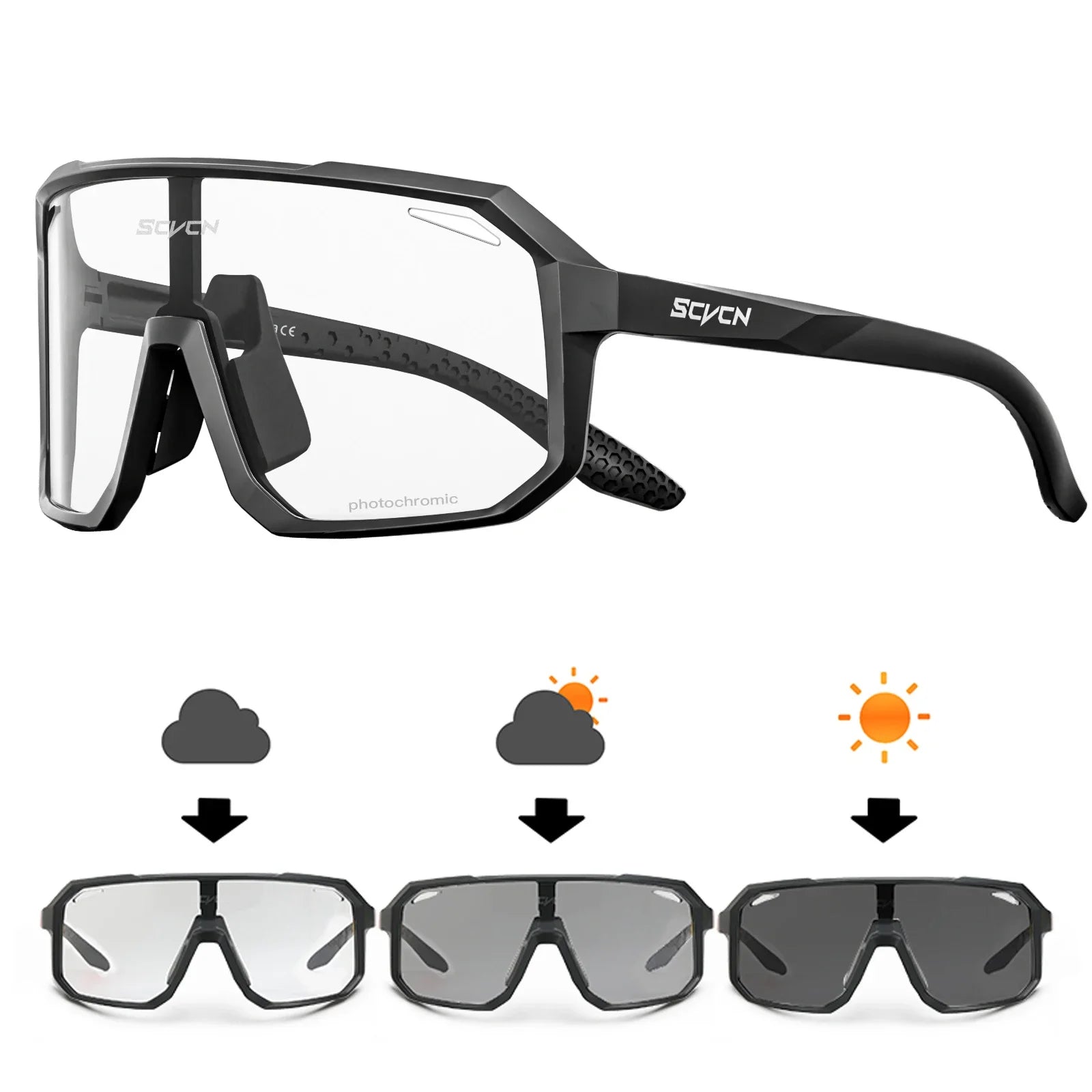 SCVCN Cycling Glasses Bike Mountain Bicycle Hiking Camping Golf UV400 Sunglasses Sport Protection Glasses for Men Women Baseball