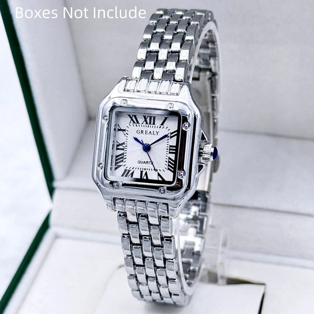 New Women Watch Light Luxury Brand Business Gold Stainless Steel Ladies Fashion Quartz Watches Female Clock Bracelet Wristwatch