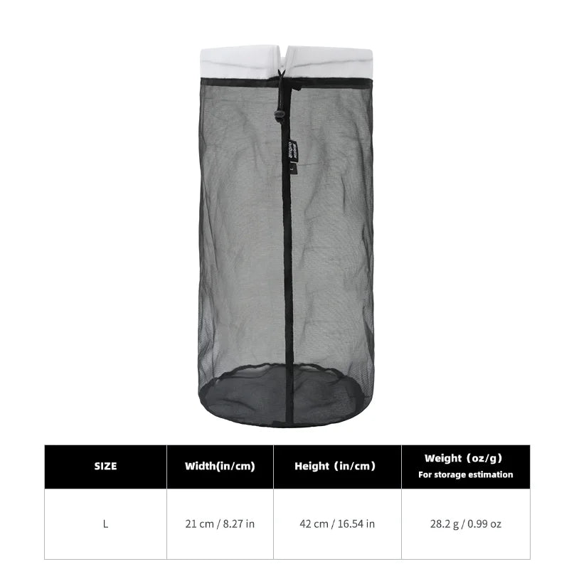 [HODR] Mesh Bags Lightweight Mesh Stuff Sack Drawstring Storage Bags Compression Pouches for Camping, Hiking, Laundry & Grocery