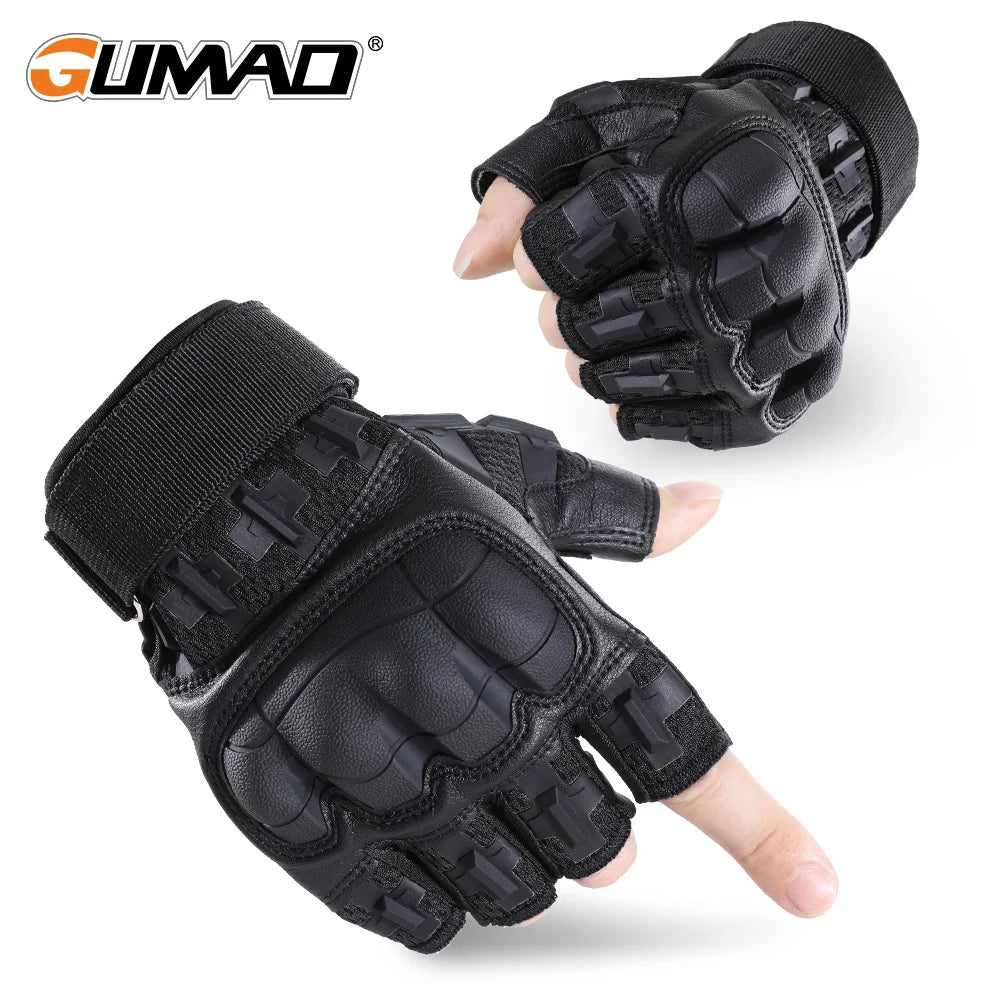 Outooor Tactical Fingerless Gloves Hard Shell Sports Paintball Airsoft Hunting Combat Riding Hiking Cycling Anti-skid Gear Men
