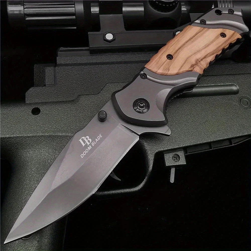 [200MM Camping Survival Pocket Knife] 200MM (8') 58HRC Folding Knife Pocket Knife 7CR13MOV Blade Camping Survival Fishing Fruit