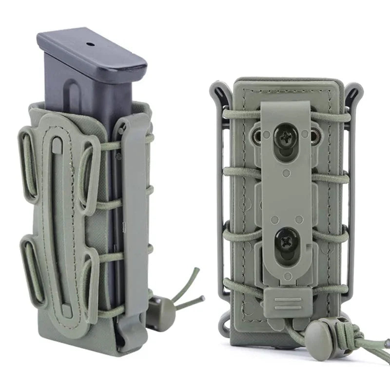 Tactical 9mm Single Magazine Pouch with Molle Clip Quick Release for P226 Glock 17 19 Beretta M9 PX4 Fastmag Holder Hunting Gear