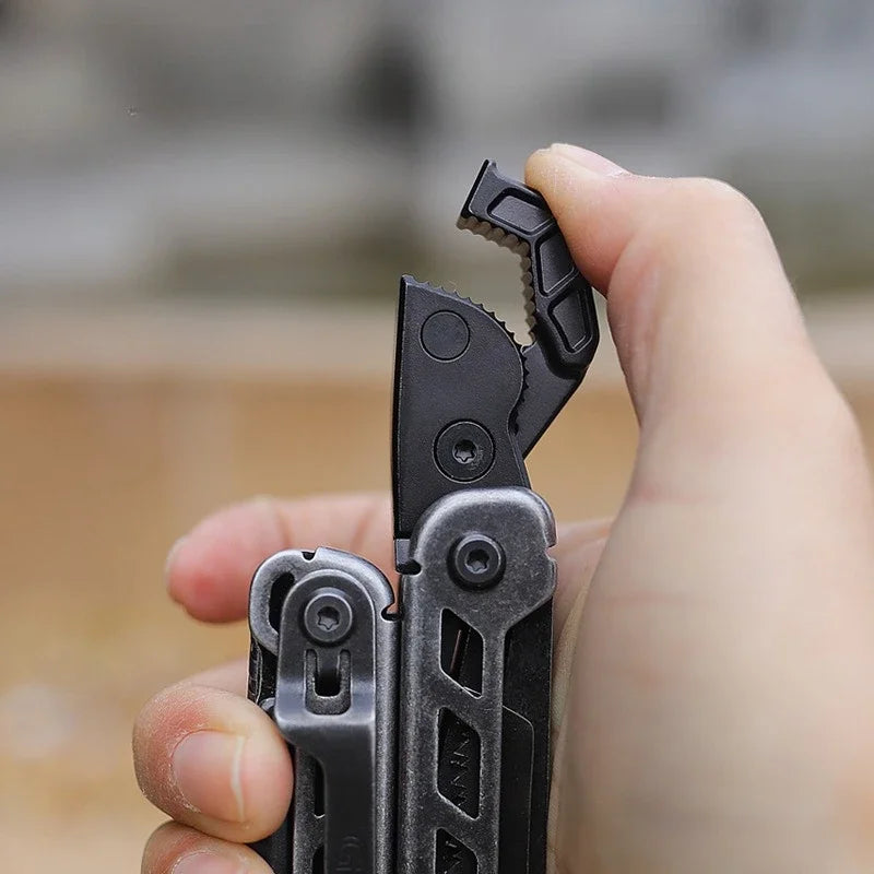 BHBT 24B New Multi Tool Pliers With Damascus Blade Hoxagon Wrench Folding EDC Outdoor Camping Survival Maintenace Tools