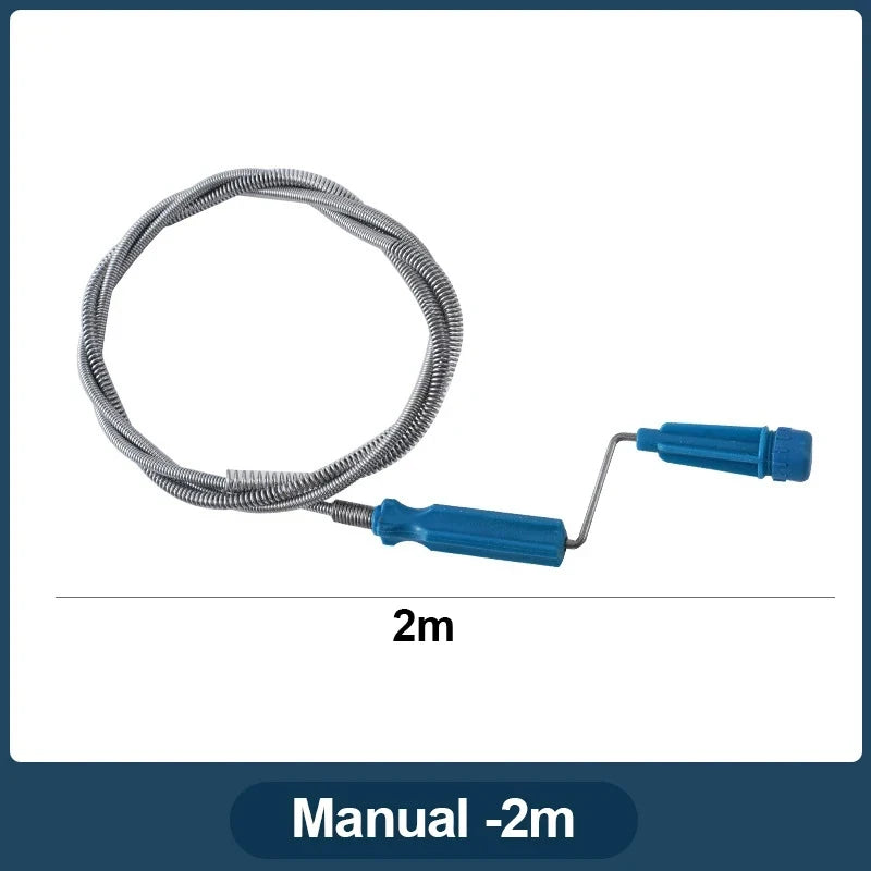 1.5-5m Flexible Metal Spring Pipe Dredge Auger Multifunctional Sewer Unclogger Plumbing Tool for Kitchen Sink Toilet Floor Drain