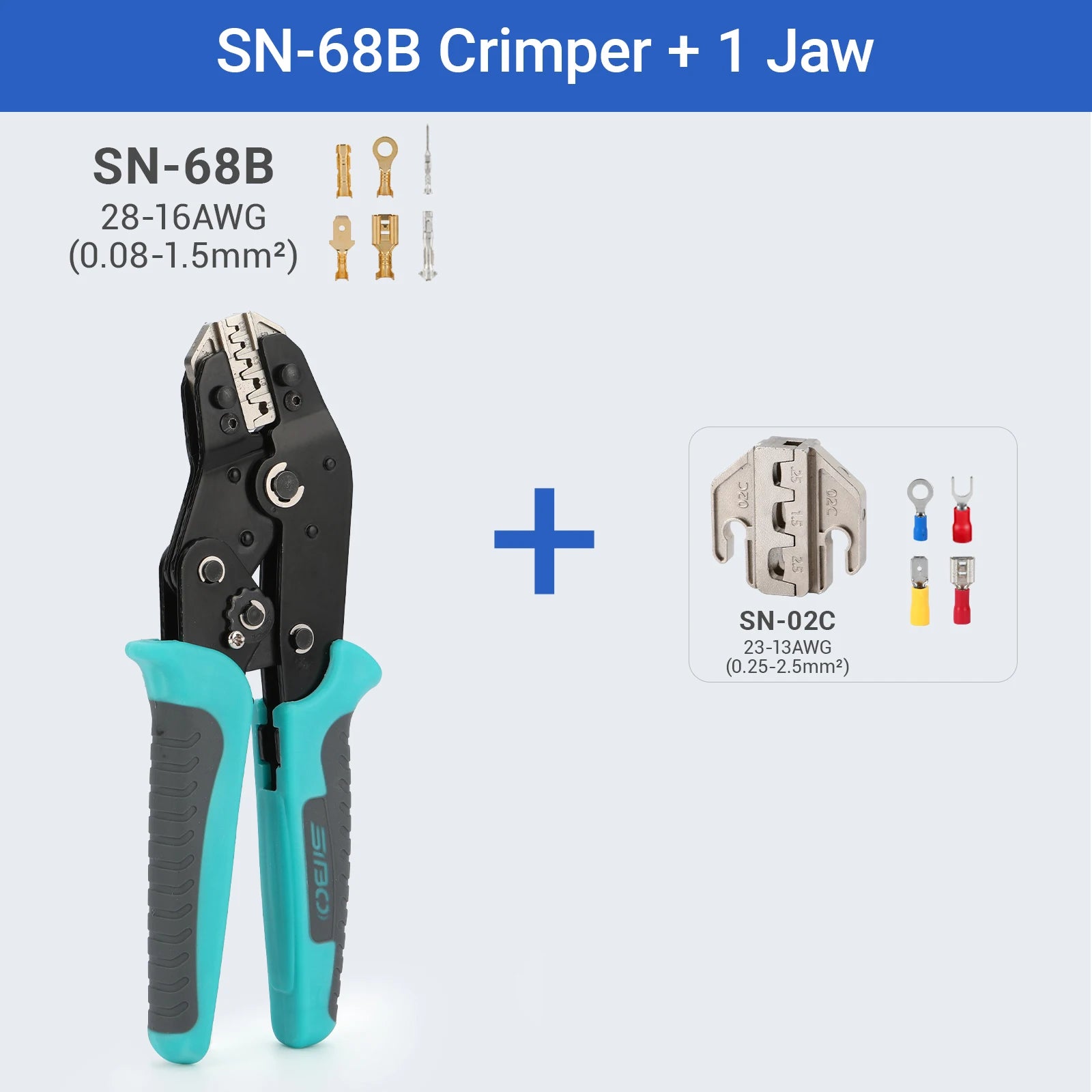 Crimping Tool Set Electrician Tools Quick Change Jaws For Crimp Terminals Dupont JST Non Insulated Open Barrel Ferrule MC4 Solar