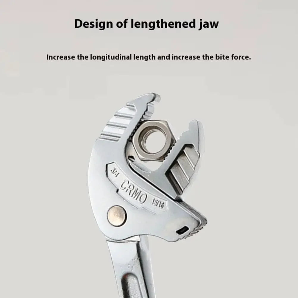Multifunctional Heavy-Duty Crab Claw Wrench Adjustable Ratchet Wide Jaw Self-Locking Wrench for Home Automotive Pipe Manufacture