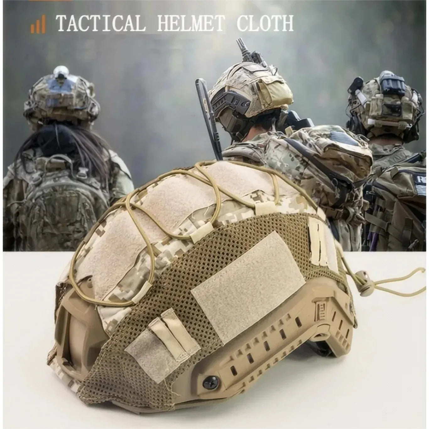 Tactical Helmet Cover Fast Helmet Multi-Camo Helmet Cover for Airsoft Helmet Paintball CS Wargame Sport Hunting Shooting Gear