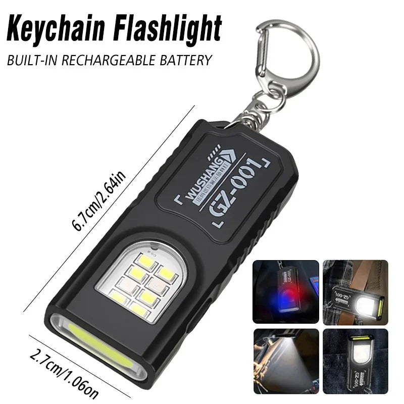 EDC Mini LED Flashlights  Rechargeable Magnetic Torch Clip-On EDC Handheld Work Light for Hiking Camping Dog Walking Emergencies