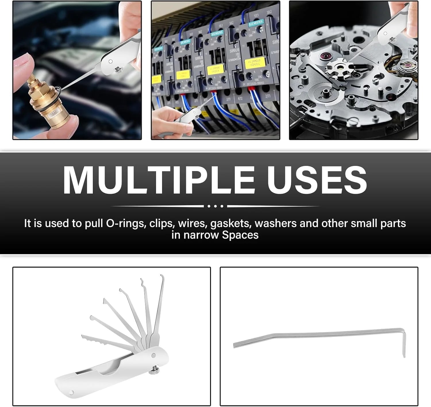 Hook and Pick Tool Set, Portable Pick Hook Tool Set, Automotive and Electronic Tool Kit for Auto Maintenance Engine Trim Removal
