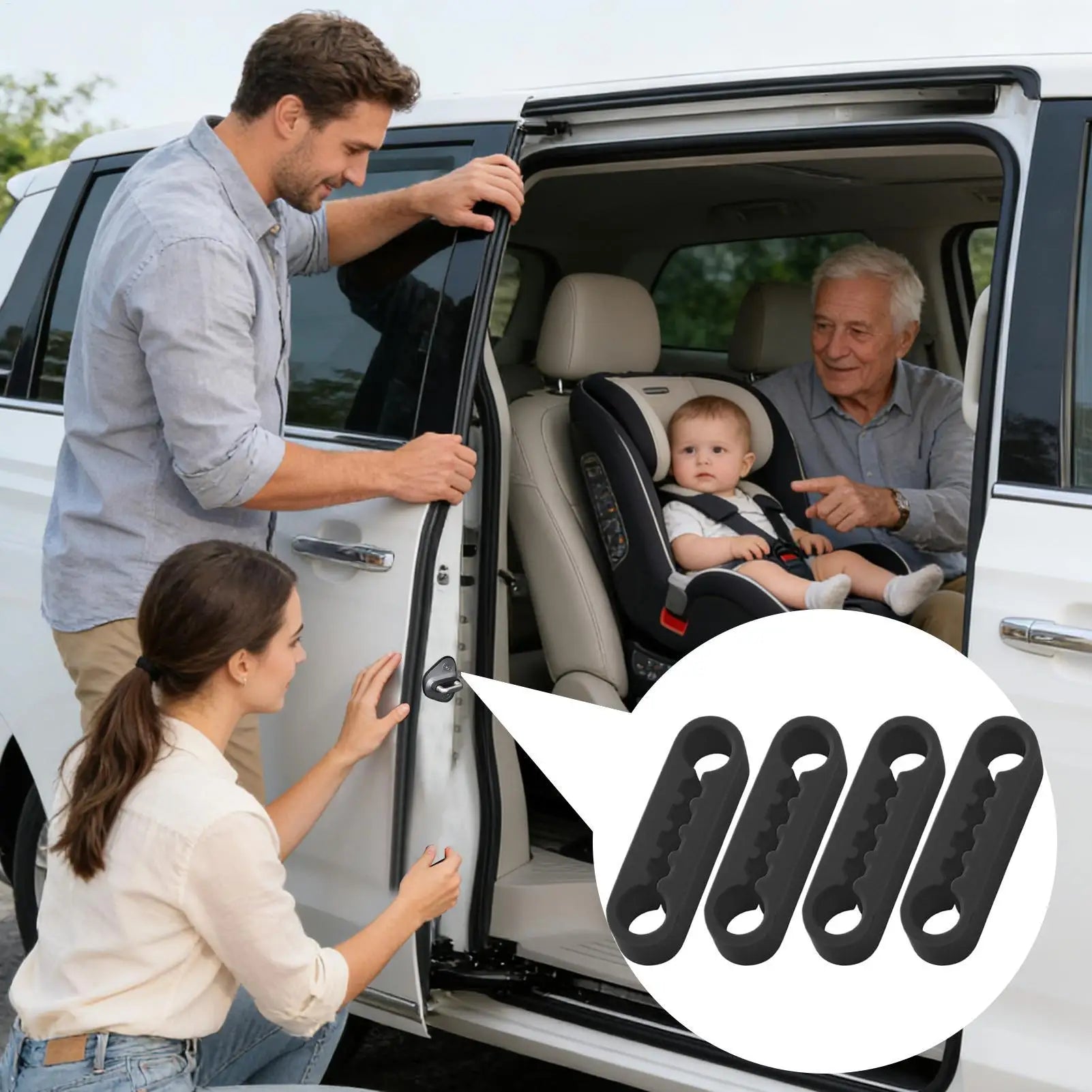 Car Door Shock Absorber Pads Silicone Elastic Damper Cushion Car Door Shock Absorber Cushion for Vehicles RV Truck Automotive