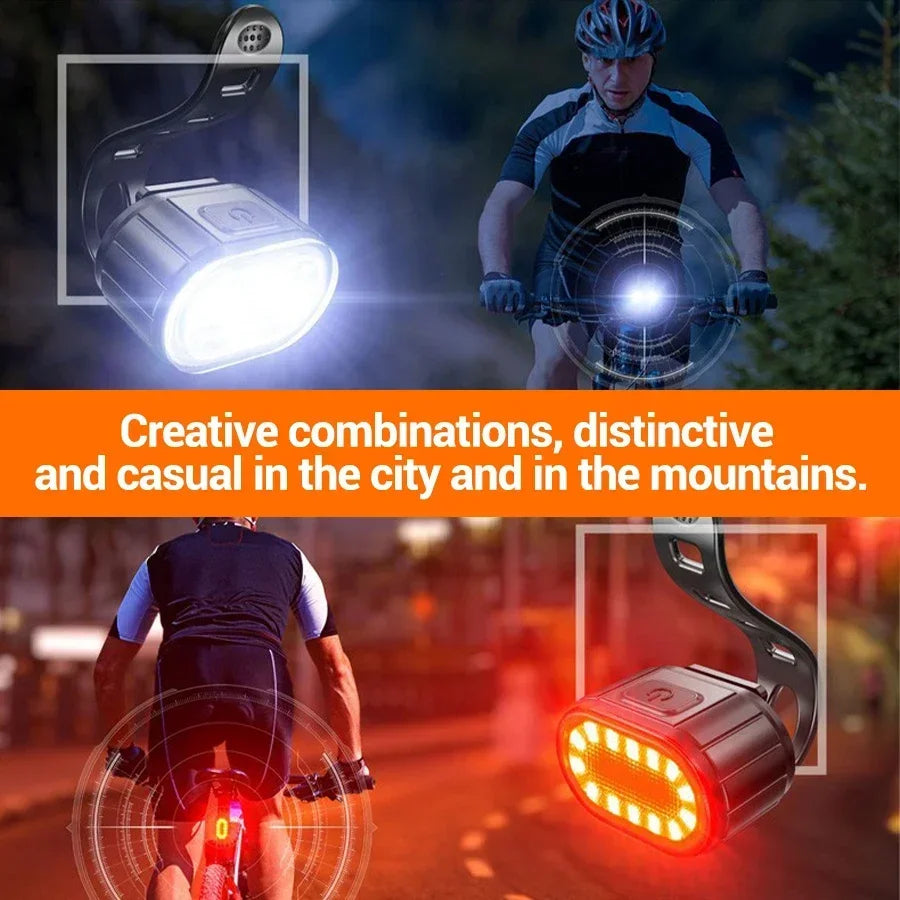Cycling Bicycle Front Rear Light Set Bike Type C Rechargeable Flashlight Light MTB Waterproof Taillight LED Lantern Bike Parts