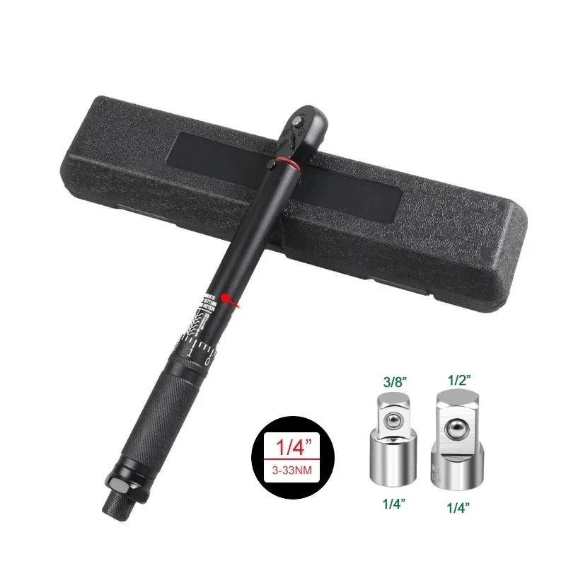 72T Torque Wrench 1/2'' 3/8'' 1/4'' Square Drive Preset Bicycle Torques Key Two-way Ratchet Car Bike Automotive Hand Tools