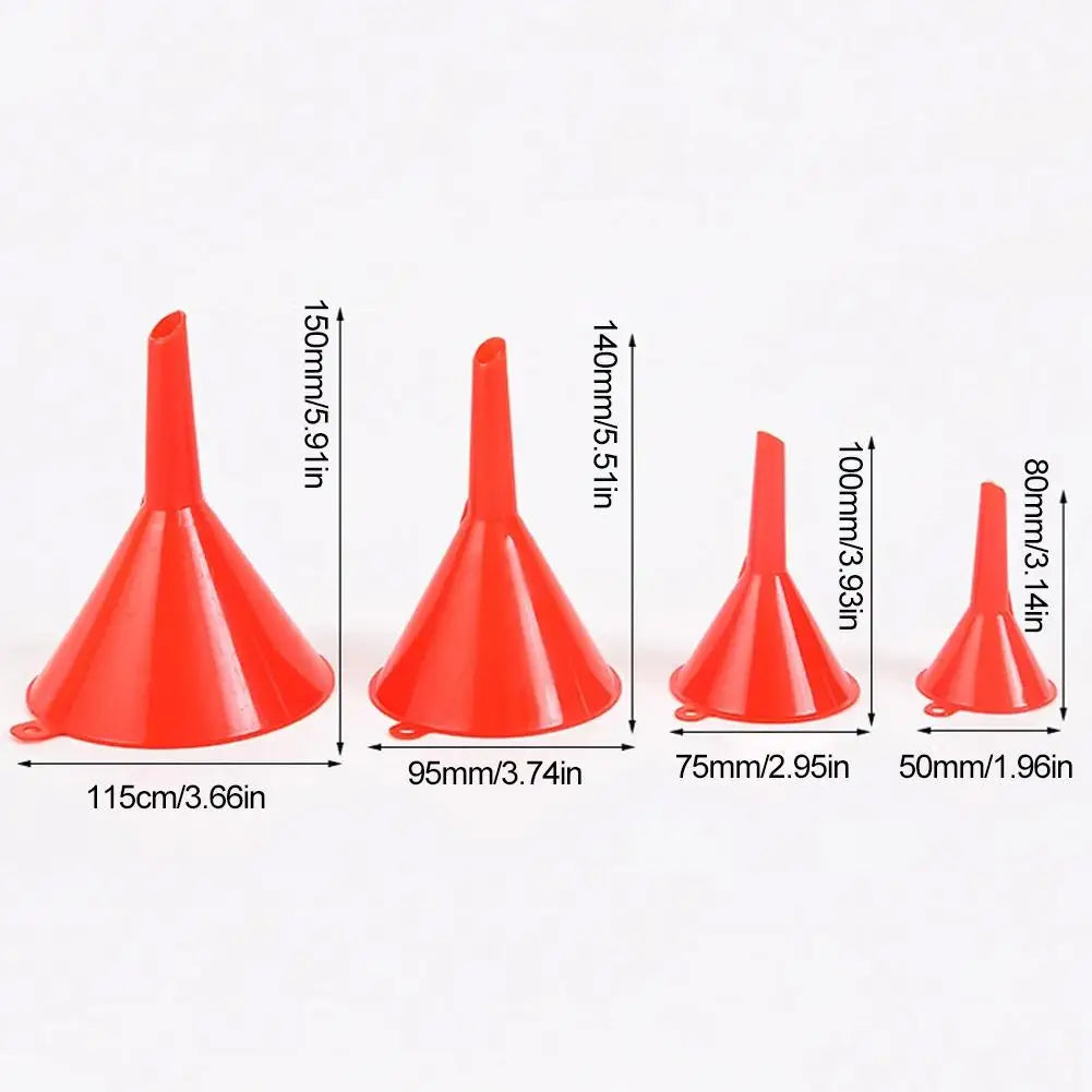 4pcs/set Kitchen Funnel Suitable for Automotive Home Kitchen Function Plastic Funnel 4 Size Funnels