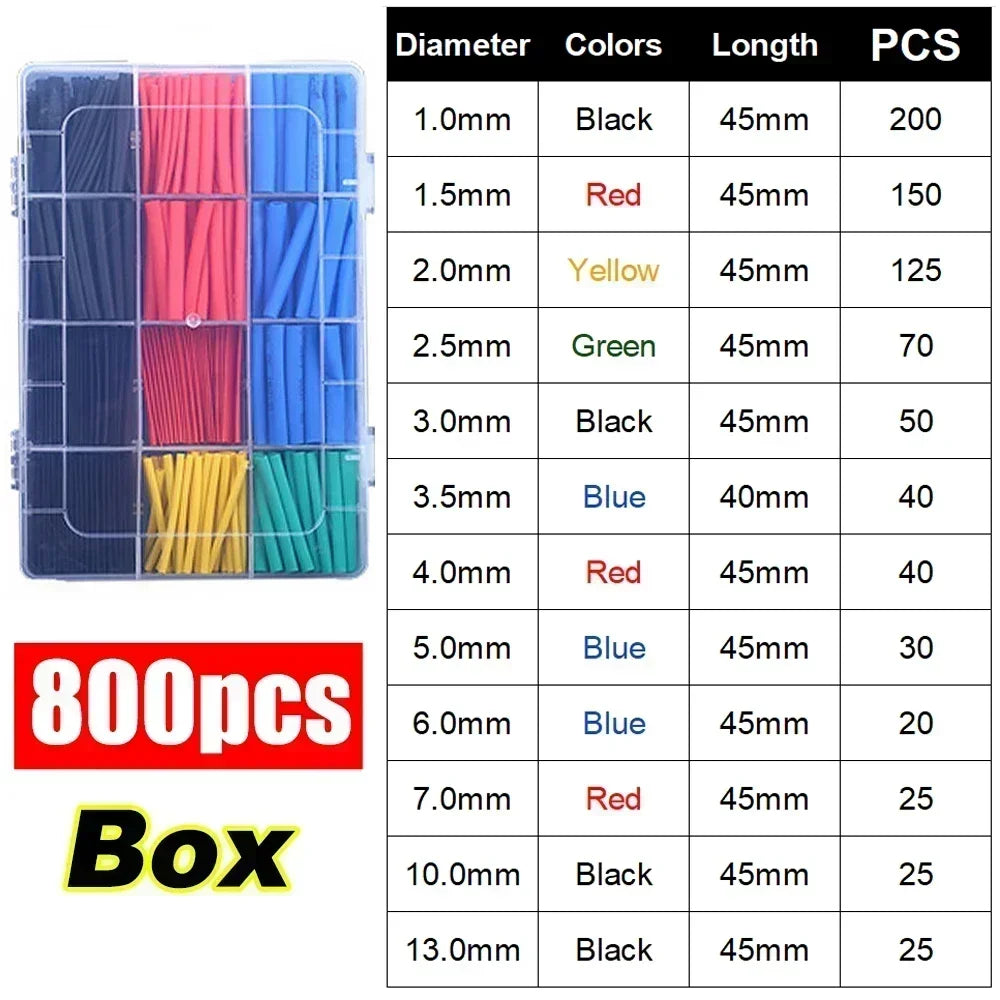 Thermal-Activated Cable Sleeve Shrinkable Wire Protector Kit Insulation Tubes for DlY Proiects Automotive Electronics Repair