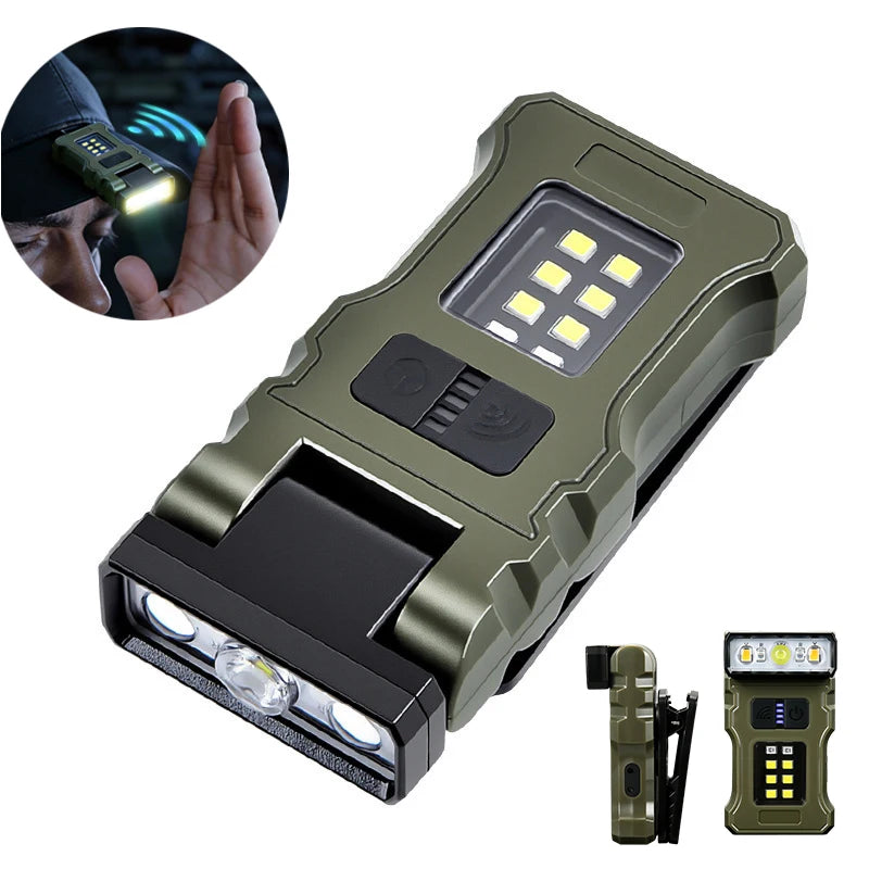 400LM USB C Headlamp,Magnetic Clip-on Rechargeable Work Light,500mAh Battery,Waterproof Flashlight for Outdoor and Indoor Use