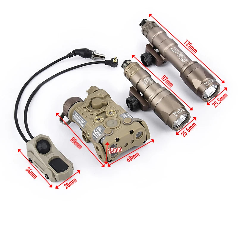WADSN Tactical NGAL L3 Red Green Blue IR Laser Sight M300 M600 SF Surefir Flashlight AXON Dual Plug Switch Airsoft Hunting Gear