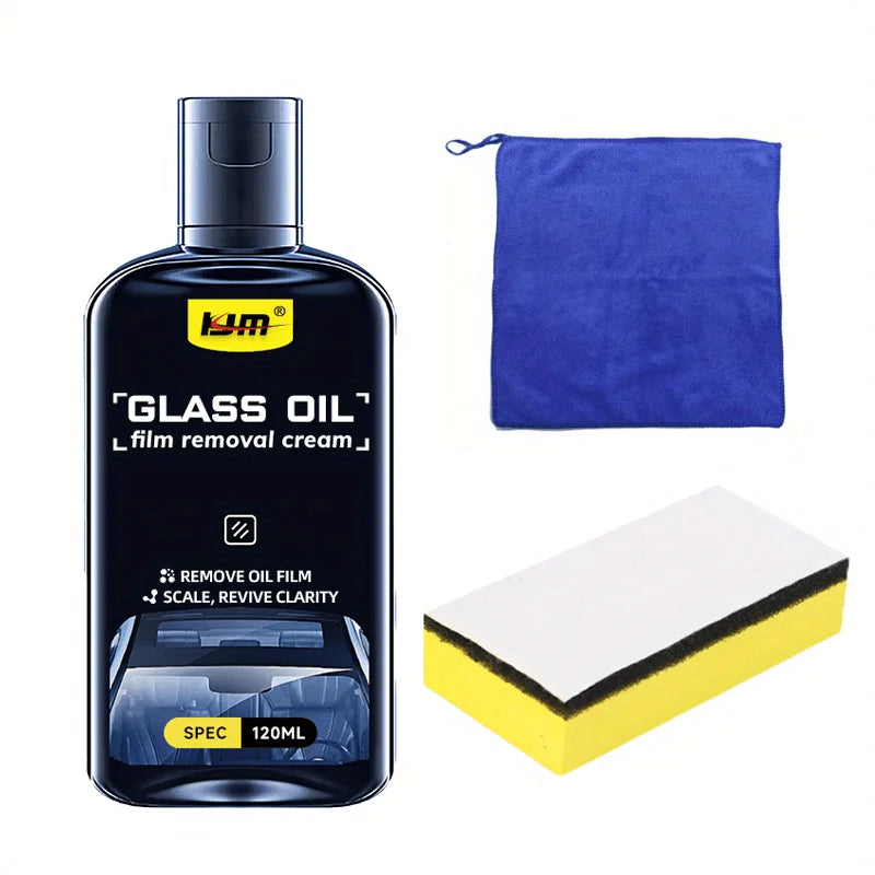 Car glass Oil removal kit - remove water stains, oil film, suitable for automotive and household glass
